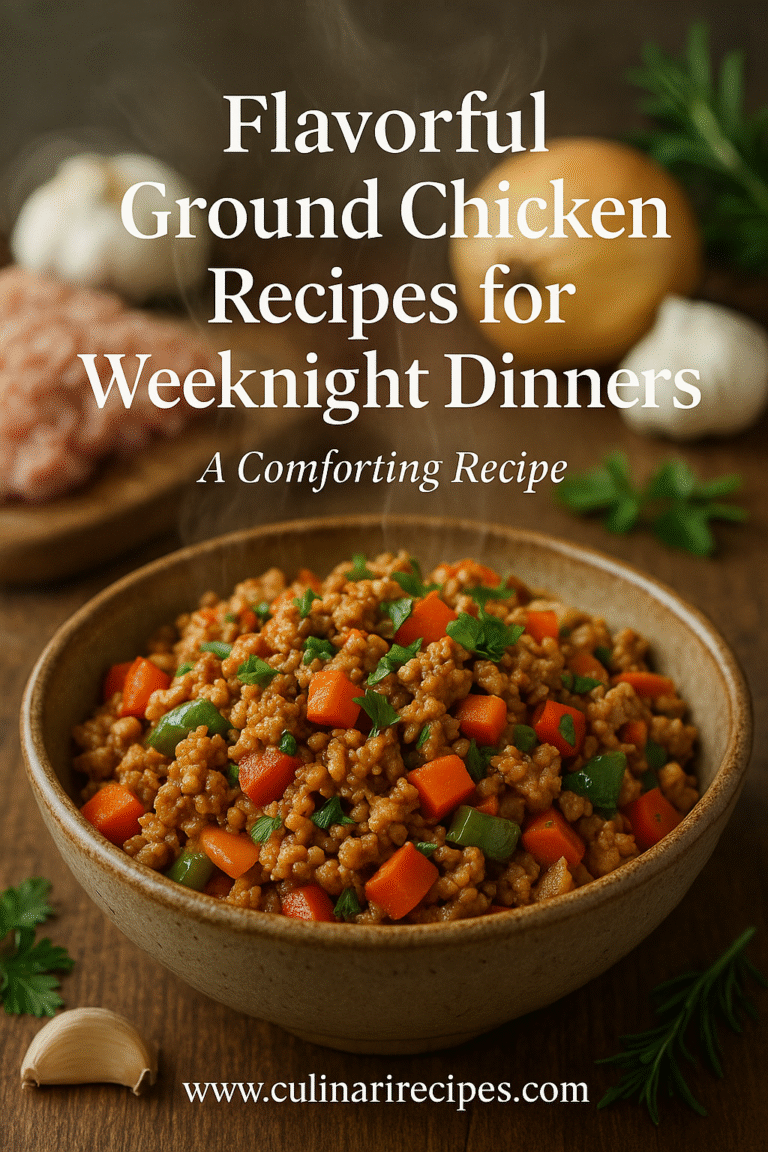 Best Flavorful Ground Chicken Recipes for Weeknight Dinners